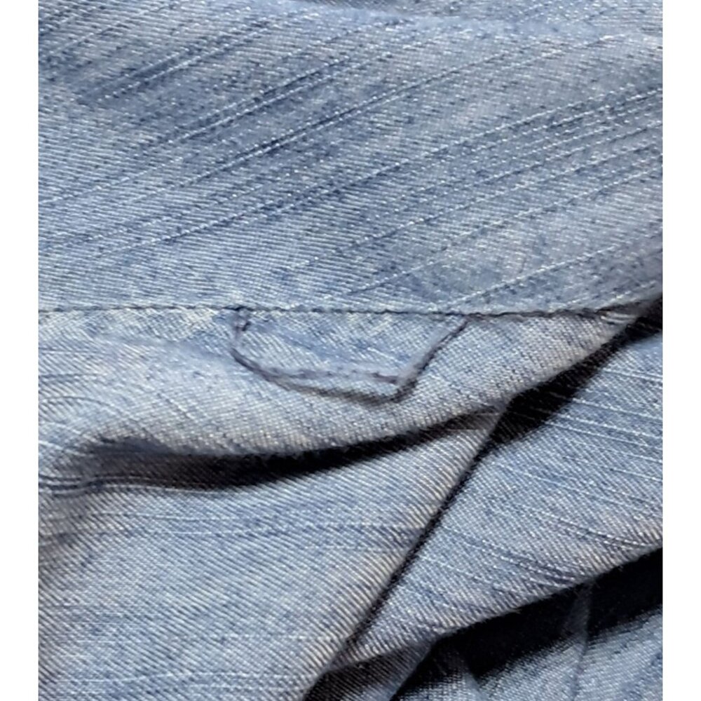Motherhood Maternity Dress Womens Size L Blue Chambray Belted Knee Length - Picture 10 of 12